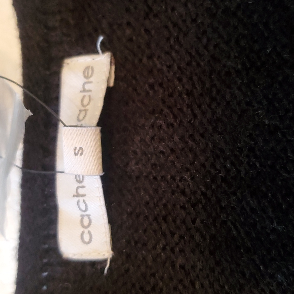 Cache Cache Black Tunic Sweater With Lace Embroid… - image 3